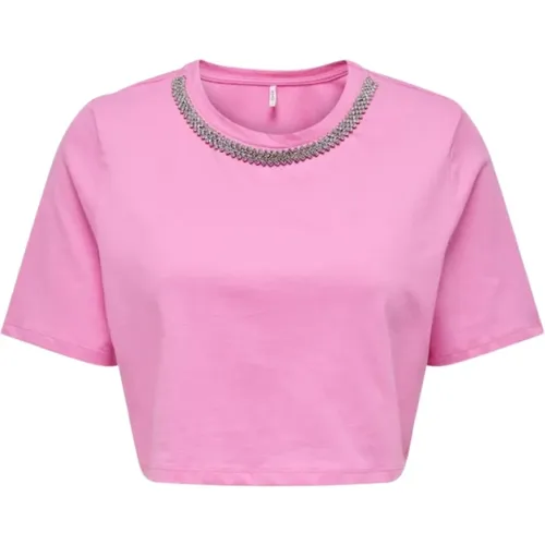 Only - Tops > T-Shirts - Pink - Only - Modalova