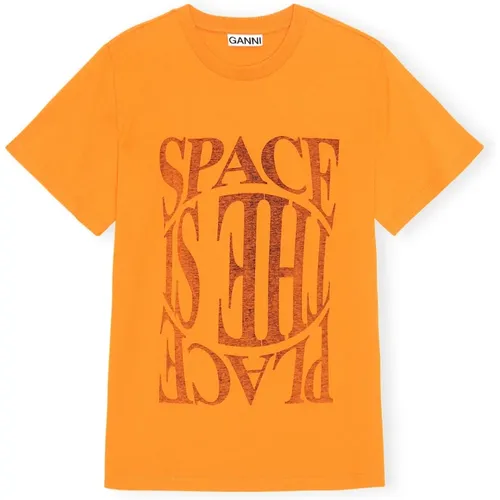 Ganni - Tops > T-Shirts - Orange - Ganni - Modalova