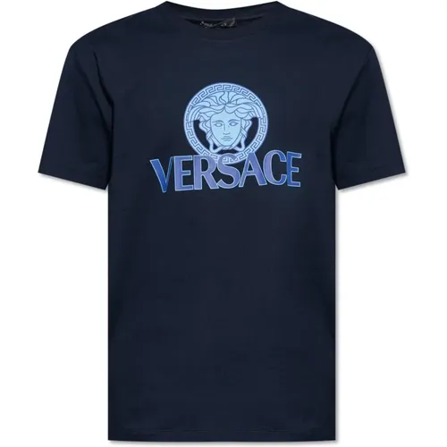 Versace - Tops > T-Shirts - Blue - Versace - Modalova