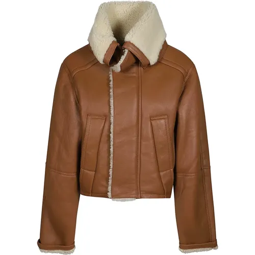 Jackets > Leather Jackets - - Victoria Beckham - Modalova