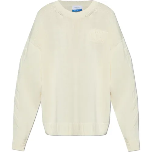 Knitwear > Round-neck Knitwear - - Off White - Modalova