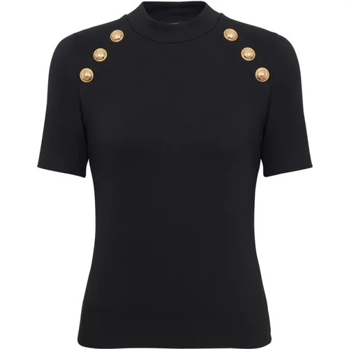 Balmain - Tops > T-Shirts - Black - Balmain - Modalova