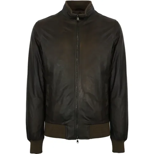 Jackets > Leather Jackets - - Barba Napoli - Modalova