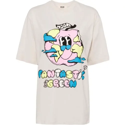 Msgm - Tops > T-Shirts - Gray - Msgm - Modalova