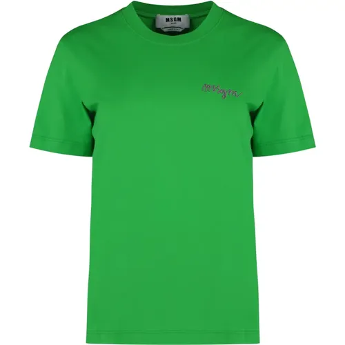 Msgm - Tops > T-Shirts - Green - Msgm - Modalova