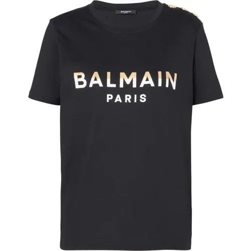 Balmain - Tops > T-Shirts - Black - Balmain - Modalova