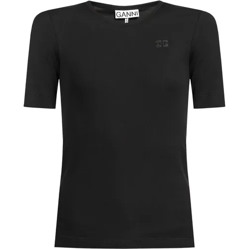 Ganni - Tops > T-Shirts - Black - Ganni - Modalova