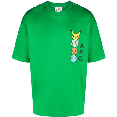 A.p.c. - Tops > T-Shirts - Green - A.p.c. - Modalova