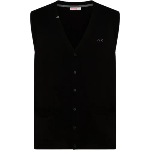 Sun68 - Jackets > Vests - Black - Sun68 - Modalova