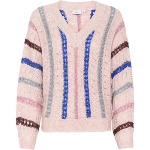 Knitwear > V-neck Knitwear - - Saint Tropez - Modalova