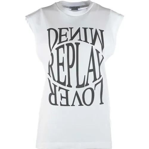 Replay - Tops > T-Shirts - White - Replay - Modalova