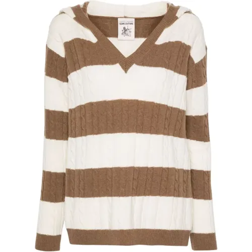 Knitwear > V-neck Knitwear - - Semicouture - Modalova