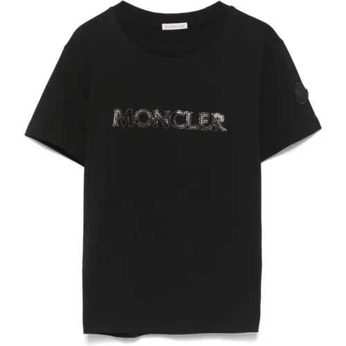 Moncler - Tops > T-Shirts - Black - Moncler - Modalova