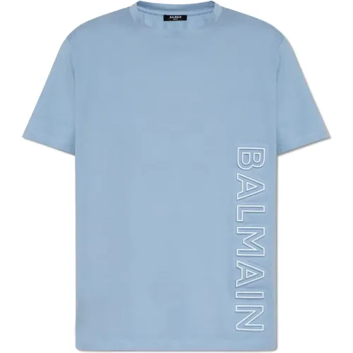Balmain - Tops > T-Shirts - Blue - Balmain - Modalova