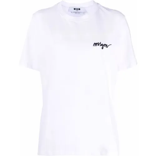 Msgm - Tops > T-Shirts - White - Msgm - Modalova