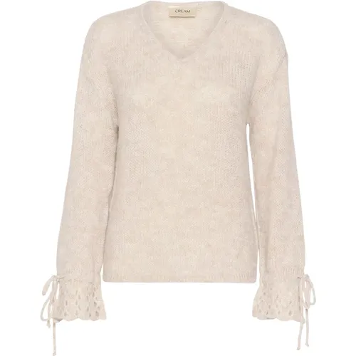 Knitwear > V-neck Knitwear - - Cream - Modalova