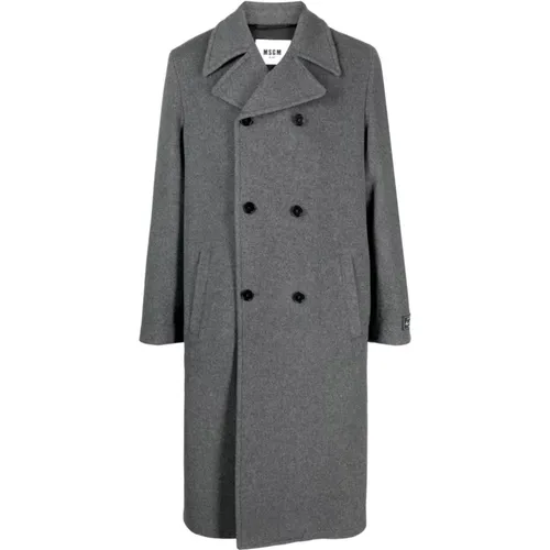 Coats > Double-Breasted Coats - - Msgm - Modalova