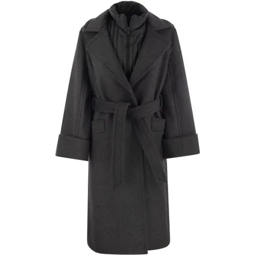 Fay - Coats > Belted Coats - Gray - Fay - Modalova