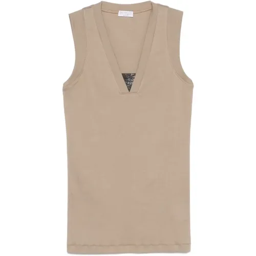 Tops > Sleeveless Tops - - BRUNELLO CUCINELLI - Modalova