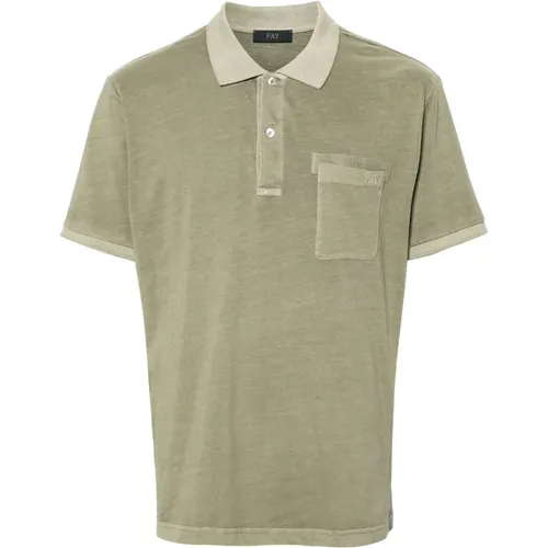 Fay - Tops > Polo Shirts - Green - Fay - Modalova