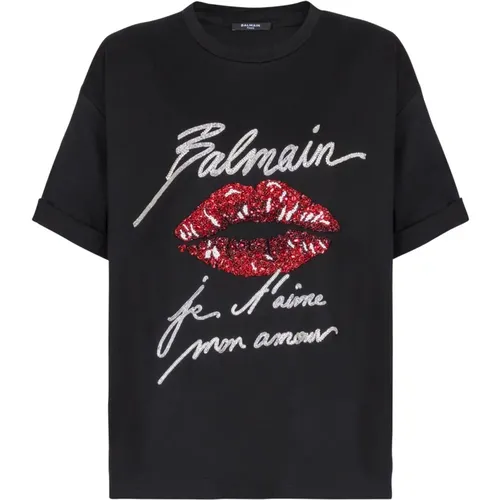 Balmain - Tops > T-Shirts - Black - Balmain - Modalova