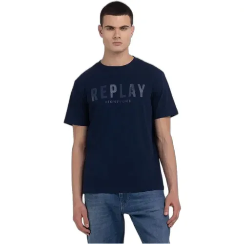 Replay - Tops > T-Shirts - Blue - Replay - Modalova