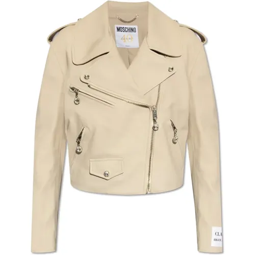 Jackets > Leather Jackets - - Moschino - Modalova