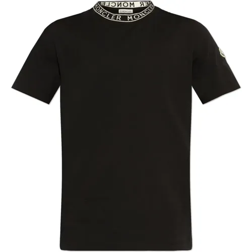 Moncler - Tops > T-Shirts - Black - Moncler - Modalova