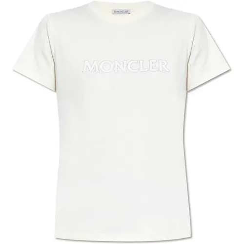 Moncler - Tops > T-Shirts - Beige - Moncler - Modalova