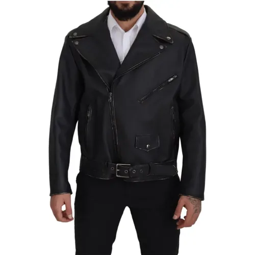 Jackets > Leather Jackets - - Dolce & Gabbana - Modalova