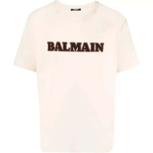 Balmain - Tops > T-Shirts - Beige - Balmain - Modalova