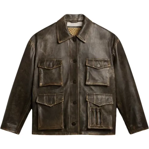 Jackets > Leather Jackets - - Golden Goose - Modalova