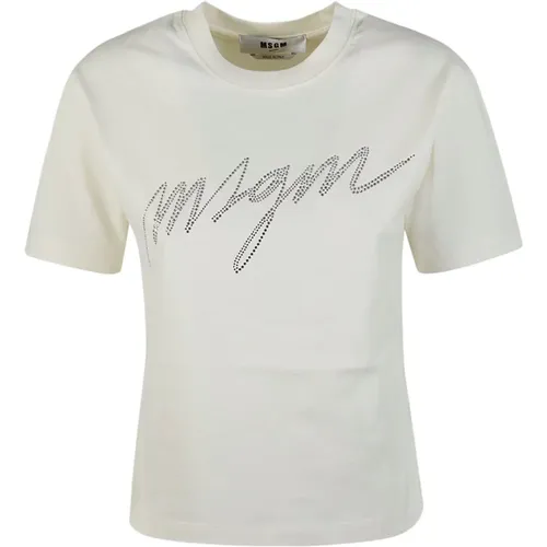 Msgm - Tops > T-Shirts - Beige - Msgm - Modalova