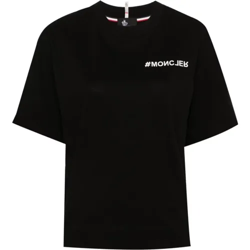 Moncler - Tops > T-Shirts - Black - Moncler - Modalova