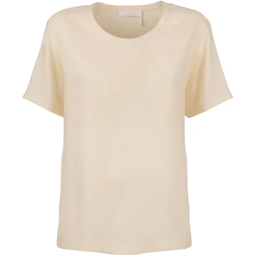 Chloé - Tops > T-Shirts - Beige - Chloé - Modalova