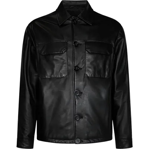Jackets > Leather Jackets - - Emporio Armani - Modalova