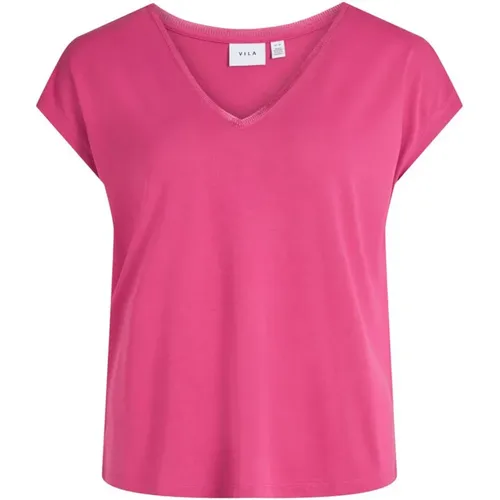 Vila - Tops > T-Shirts - Pink - Vila - Modalova