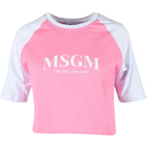 Msgm - Tops > T-Shirts - Pink - Msgm - Modalova