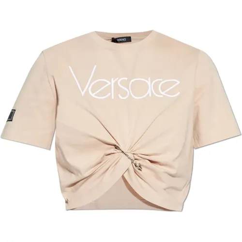 Versace - Tops > T-Shirts - Beige - Versace - Modalova