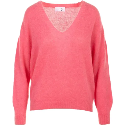 Knitwear > V-neck Knitwear - - NIU - Modalova