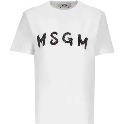 Msgm - Tops > T-Shirts - White - Msgm - Modalova