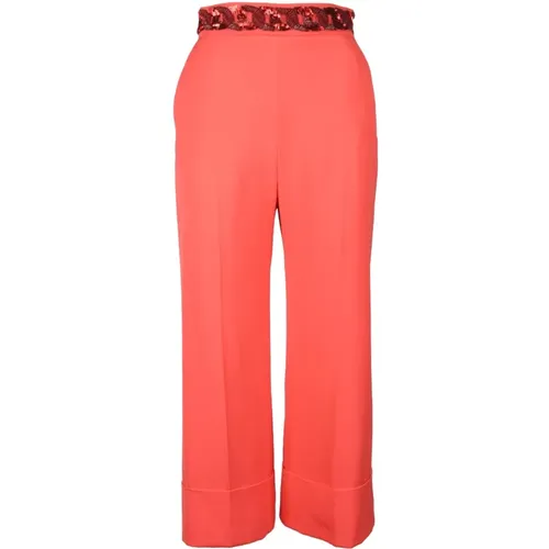 Trousers > Wide Trousers - - Elisabetta Franchi - Modalova