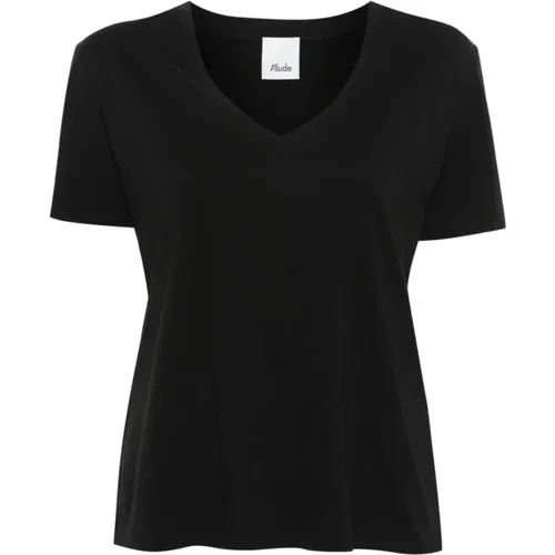 Allude - Tops > T-Shirts - Black - allude - Modalova