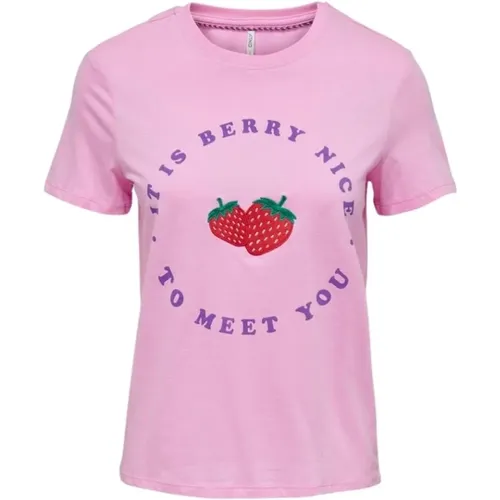 Only - Tops > T-Shirts - Pink - Only - Modalova
