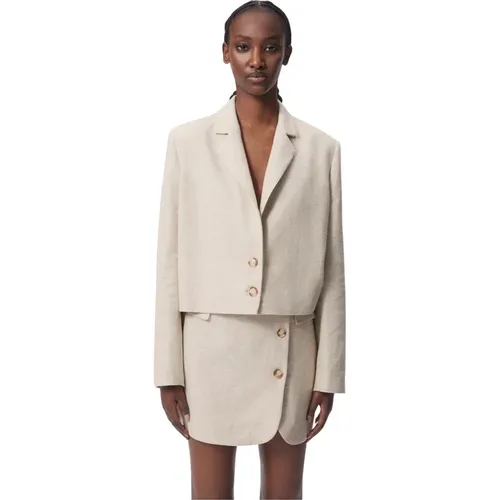 Bizuu - Jackets > Blazers - Beige - Bizuu - Modalova