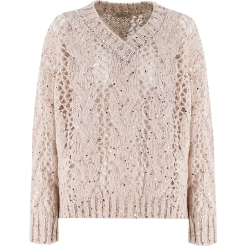 Knitwear > V-neck Knitwear - - Panicale - Modalova