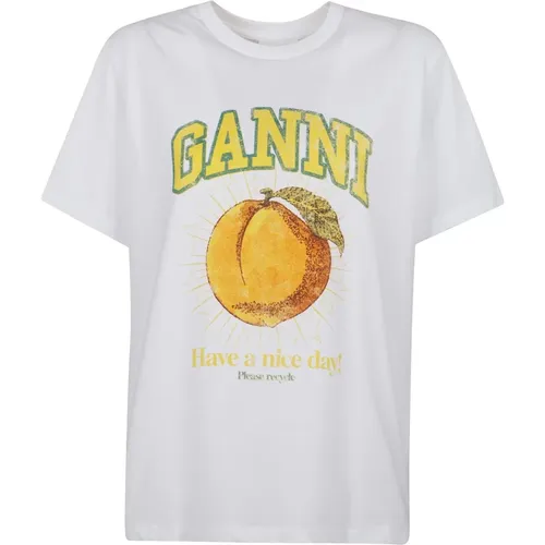 Ganni - Tops > T-Shirts - White - Ganni - Modalova