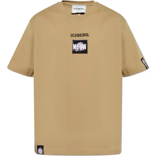 Iceberg - Tops > T-Shirts - Beige - Iceberg - Modalova