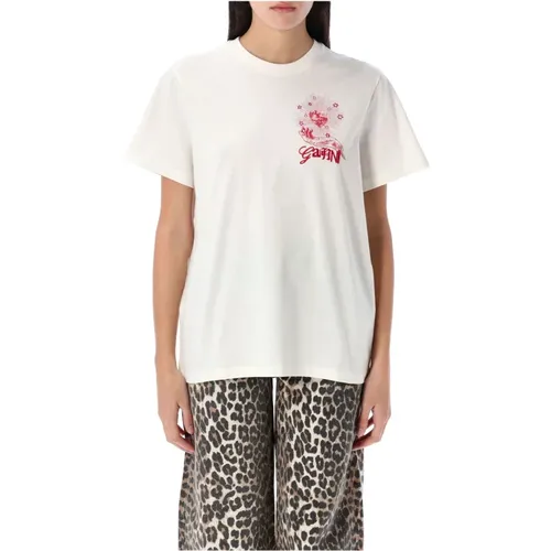 Ganni - Tops > T-Shirts - White - Ganni - Modalova