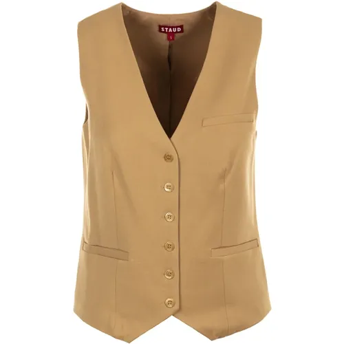 Staud - Jackets > Vests - Brown - Staud - Modalova